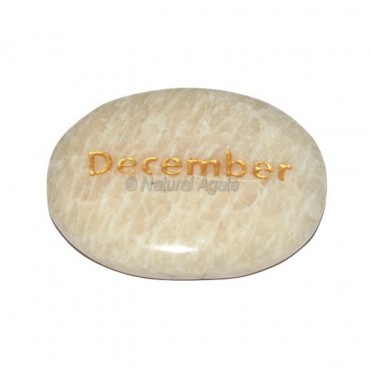 Moon Stone December Engraved Stone