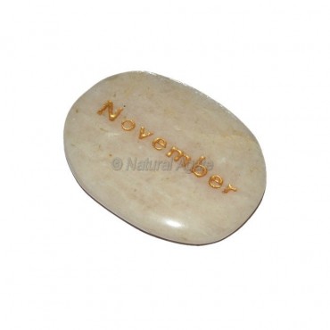 Moon Stone November Engraved Stone