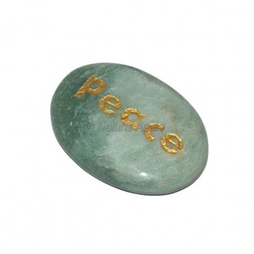 Green Aventurine Peace Engraved Stone