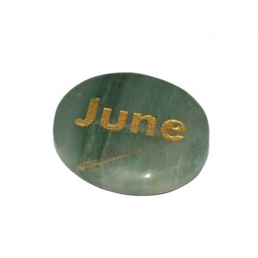 Green Aventurine  June Engraved Stone