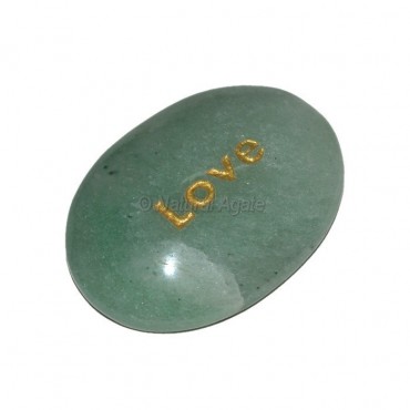 Green Aventurine  Love Engraved Stone