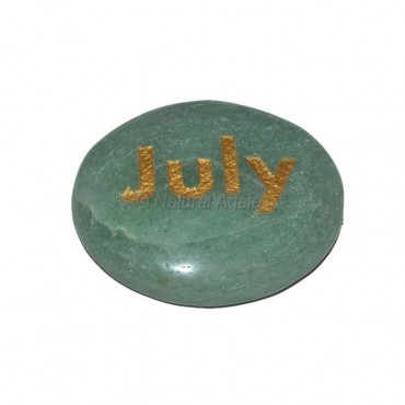 Green Aventurine  July Engraved Stone