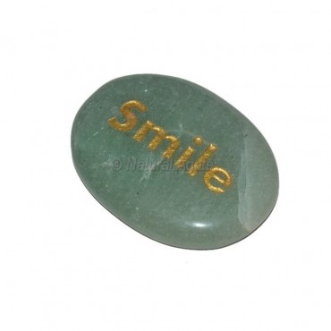 Green Aventurine Smile Engraved Stone