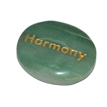 Green Aventurine  Harmony Engraved Stone
