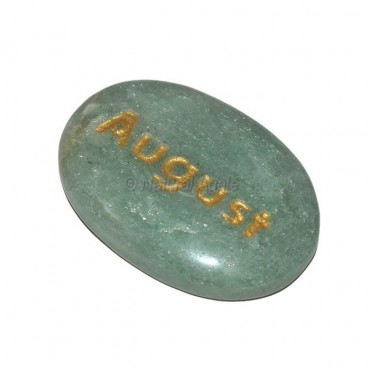 Green Aventurine August Engraved Stone