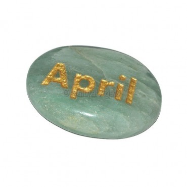 Green Aventurine  April Engraved Stone