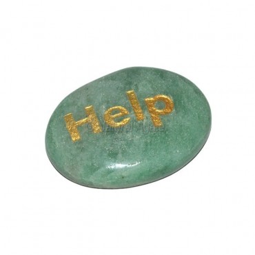 Green Aventurine  Help Engraved Stone