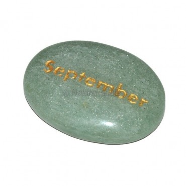 Green Aventurine  September Engraved Stone