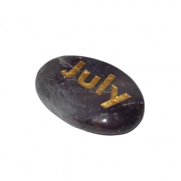 Amethyst  July Engraved Stone