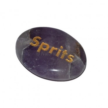 Amethyst Sprits Engraved Stone