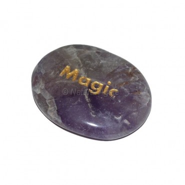 Amethyst Magic Engraved Stone