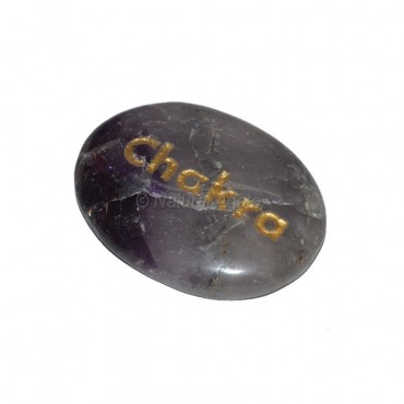 Amethyst Chakra Engraved Stone