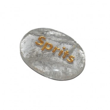 Crystal Quartz Sprits Engraved Stone