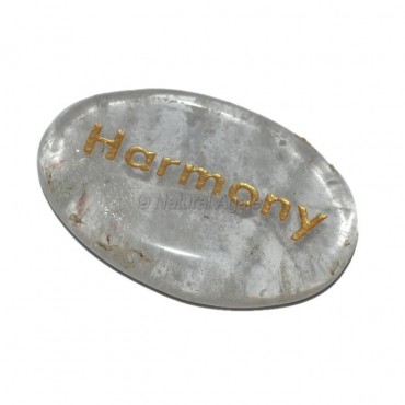 Crystal Quartz Harmony Engraved Stone