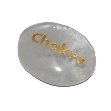 Crystal Quartz Chakra Engraved Stone