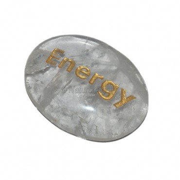 Crystal Quartz Energy Engraved Stone