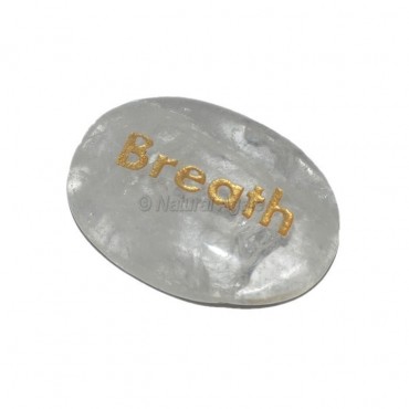Crystal Quartz Breath Engraved Stone