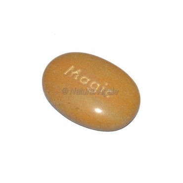 Yellow Jasper Magic Engraved Stone