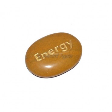 Yellow Jasper Energy Engraved Stone