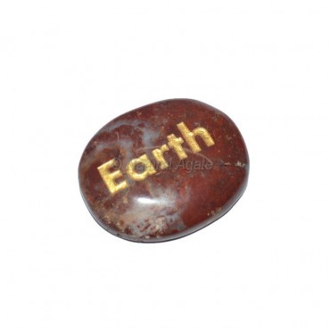 Red Jasper Earth Engraved Stone