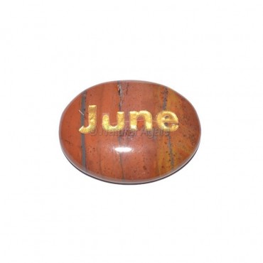 Red Jasper June Engraved Stone