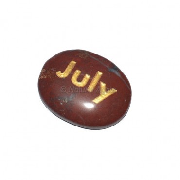 Red Jasper July Engraved Stone