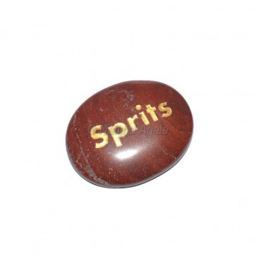 Red Jasper Sprits Engraved Stone