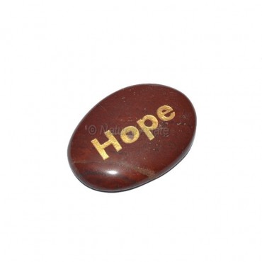 Red Jasper Hope Engraved Stone