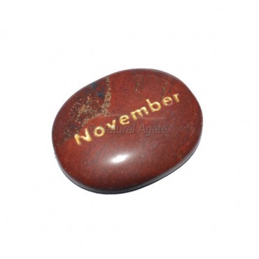 Red Jasper November  Engraved Stone