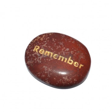 Red Jasper Remember Engraved Stone