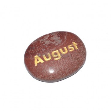 Red Jasper August Engraved Stone