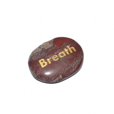 Red Jasper Breath Engraved Stone