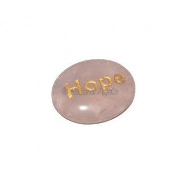 Rose Quartz Hope Engraved Stone