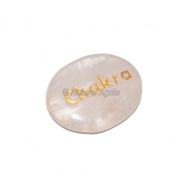 Rose Quartz Chakra  Engraved Stone