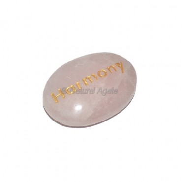 Rose Quartz Harmony Engraved Stone