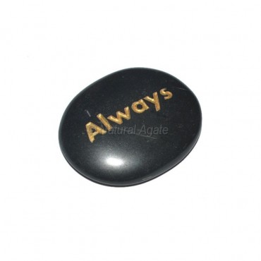 Black Agate Always Engraved Stone