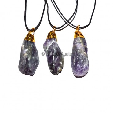 Amethyst Natural Point Electroplated Necklace