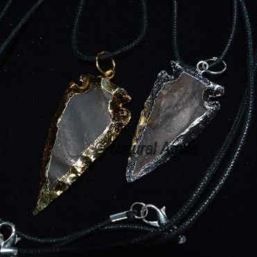 Fancy Jasper Silver and Gold Electroplated Necklac