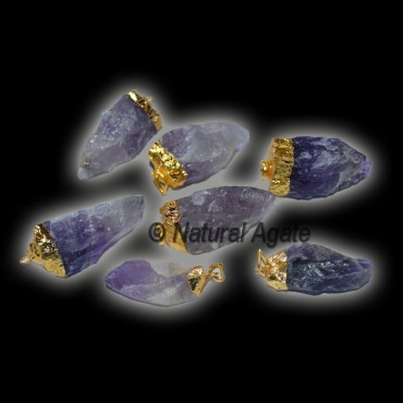 Amethyst Natural Pendulums Electroplated Pendants