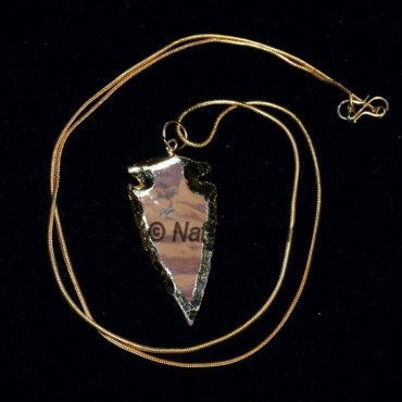 Jasper Electroplated Arrowheads Necklace