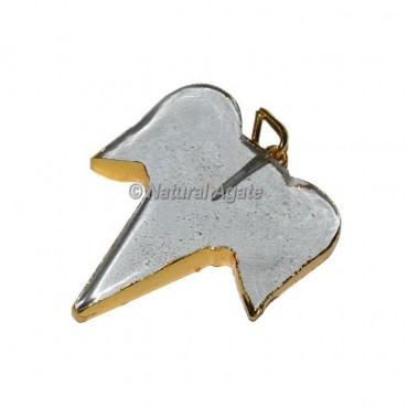 Crystal Quartz Shark Electroplated Pendants