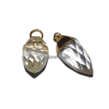 Crystal Quartz Electroplated Drop Pendants