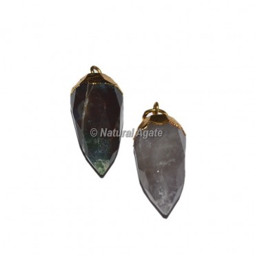 Amethyst Electroplated Drop Pendants