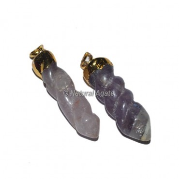 Amethyst Spiral Electro Pendants