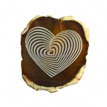 Heart Symbol Agate Slice