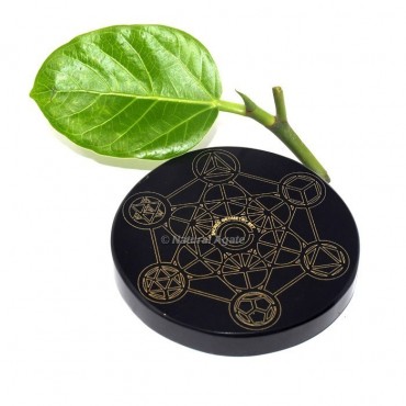 Engraved Metatron Cubes Sacred Geometry Coaster