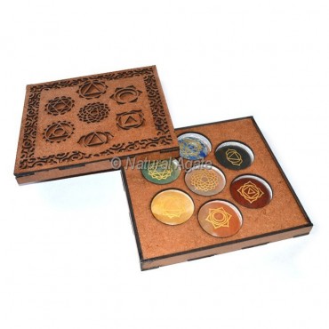 Seven Chakra With Engraved Chakra Set With Box