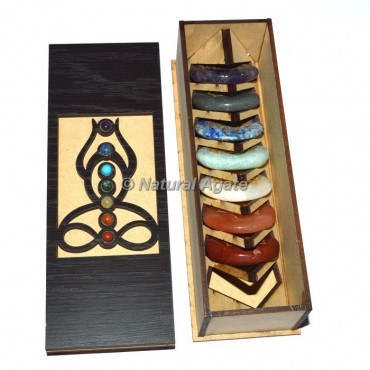 Engraved Seven Chakra Stone With Buddha Long Gift Box