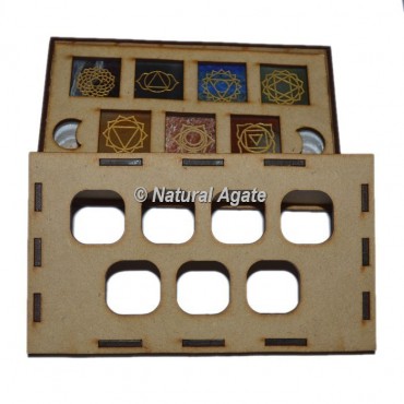 7 chakra Engraved Pyramid Stone Set Gift Box