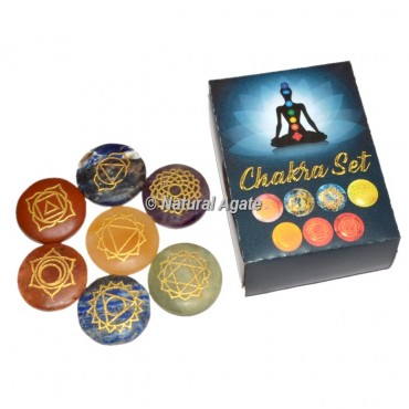 7 Chakra Engraved Disc Set with Buddha Gift Box